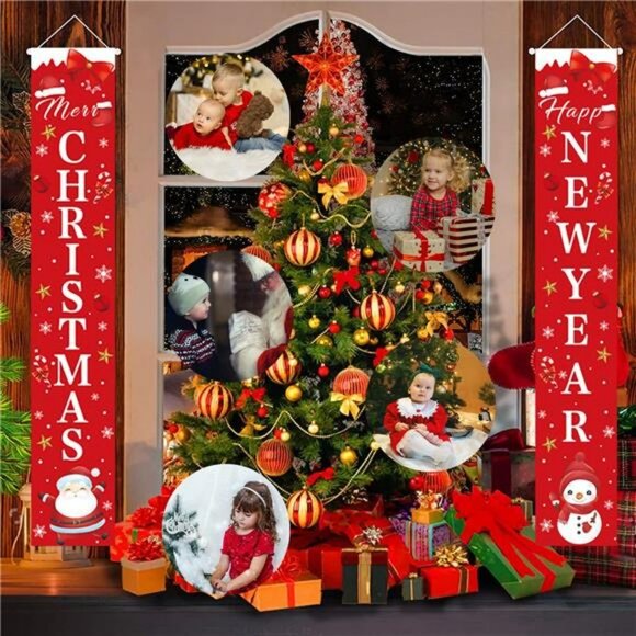 Christmas Door Decoration Merry Christmas Banner Front Door Christmas Decoration - Picture 3 of 7